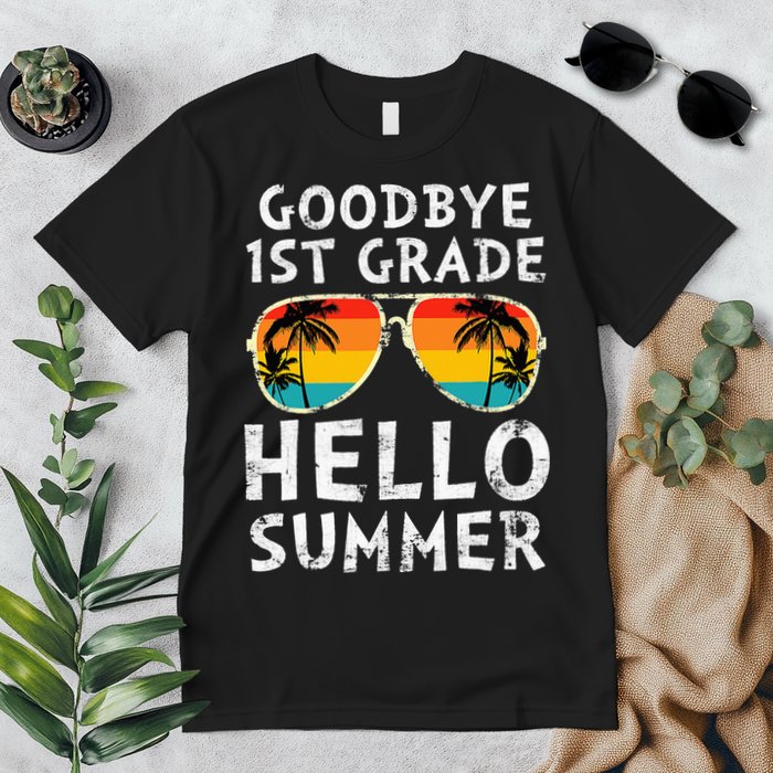 Goodbye 1st Grade Hello Summer Last Day Of School Premium T-Shirt