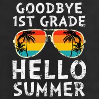 Goodbye 1st Grade Hello Summer Last Day Of School Golf Towel