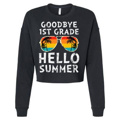 Goodbye 1st Grade Hello Summer Last Day Of School Cropped Pullover Crew