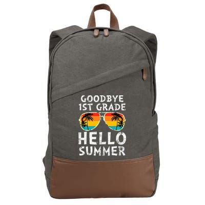 Goodbye 1st Grade Hello Summer Last Day Of School Cotton Canvas Backpack