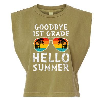 Goodbye 1st Grade Hello Summer Last Day Of School Garment-Dyed Women's Muscle Tee