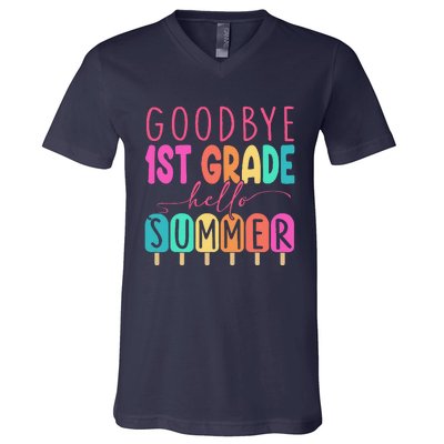 Goodbye 1st Grade Hello Summer First Grade Graduate V-Neck T-Shirt