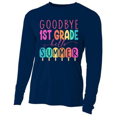 Goodbye 1st Grade Hello Summer First Grade Graduate Cooling Performance Long Sleeve Crew