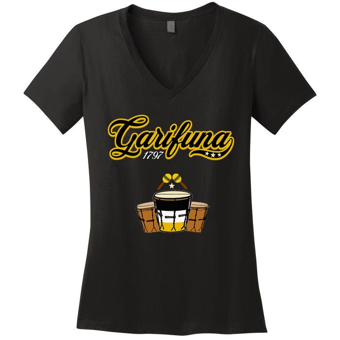 Garifuna 1797 Honduras Catrachas Paranda And Punta Culture Women's V-Neck T-Shirt