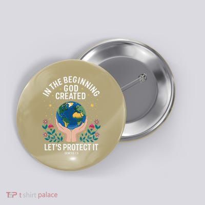 Genesis 11 Lets Protect Earth and Faith Typography Design Button