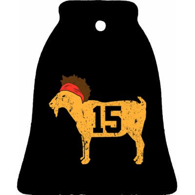 GOAT 15 MVP The Young Greatest of All Time Premium Ceramic Bell Ornament