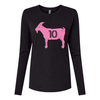 Goat 10 Miami Soccer Womens Cotton Relaxed Long Sleeve T-Shirt