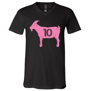 Goat 10 Miami Soccer V-Neck T-Shirt