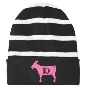 Goat 10 Miami Soccer Striped Beanie with Solid Band