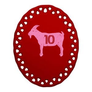 Goat 10 Miami Soccer Ceramic Oval Ornament