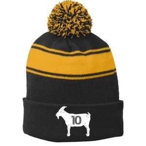 Goat 10 Miami Soccer Team Stripe Pom Pom Beanie