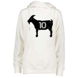 Goat 10 Miami Soccer Team Womens Funnel Neck Pullover Hood