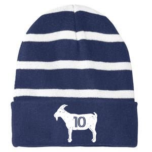 Goat 10 Miami Soccer Team Striped Beanie with Solid Band