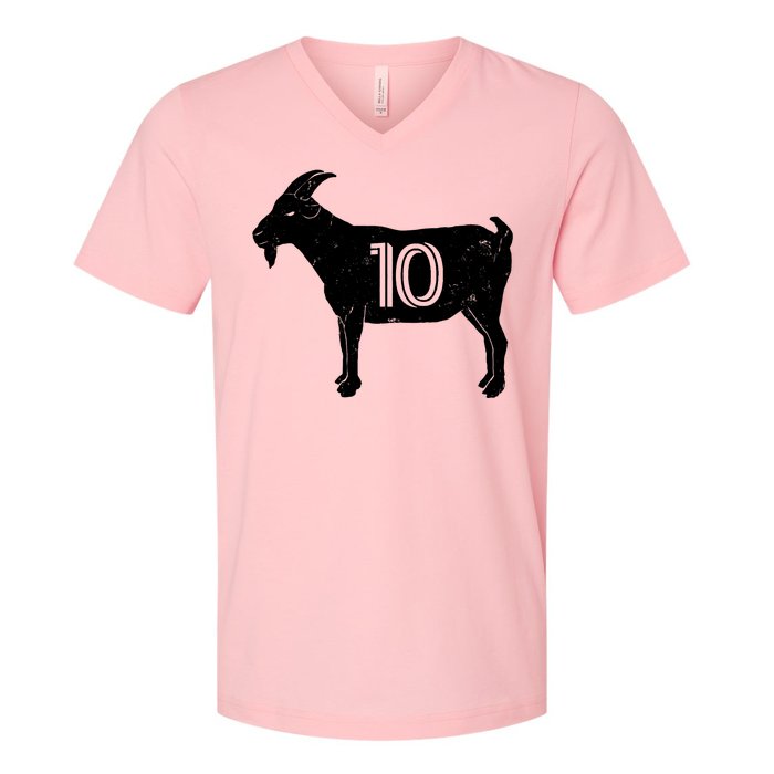 Goat 10 Miami Soccer Team V-Neck T-Shirt