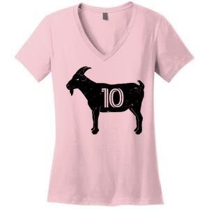 Goat 10 Miami Soccer Team Women's V-Neck T-Shirt