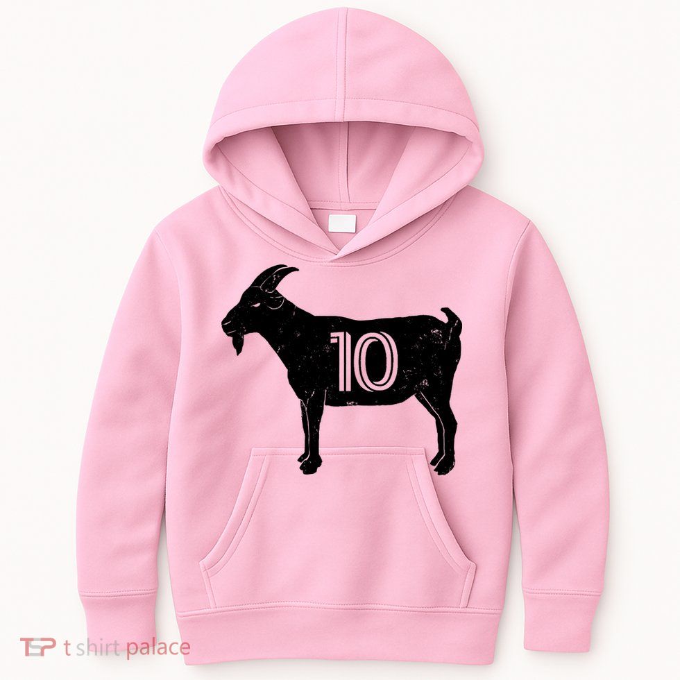 Goat 10 Miami Soccer Team Kids Hoodie