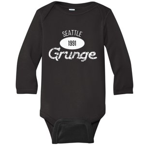 Grunge 1991 Seattle 90s Music Retro Rock Music Gen X Baby Long Sleeve Bodysuit