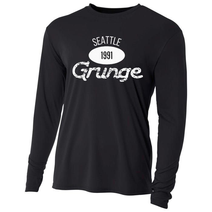 Grunge 1991 Seattle 90s Music Retro Rock Music Gen X Cooling Performance Long Sleeve Crew