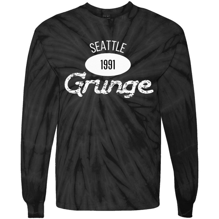 Grunge 1991 Seattle 90s Music Retro Rock Music Gen X Tie-Dye Long Sleeve Shirt