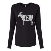 Goat 12 Vintage Womens Cotton Relaxed Long Sleeve T-Shirt