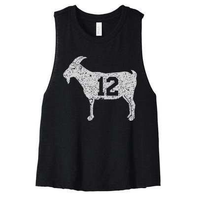 Goat 12 Vintage Women's Racerback Cropped Tank