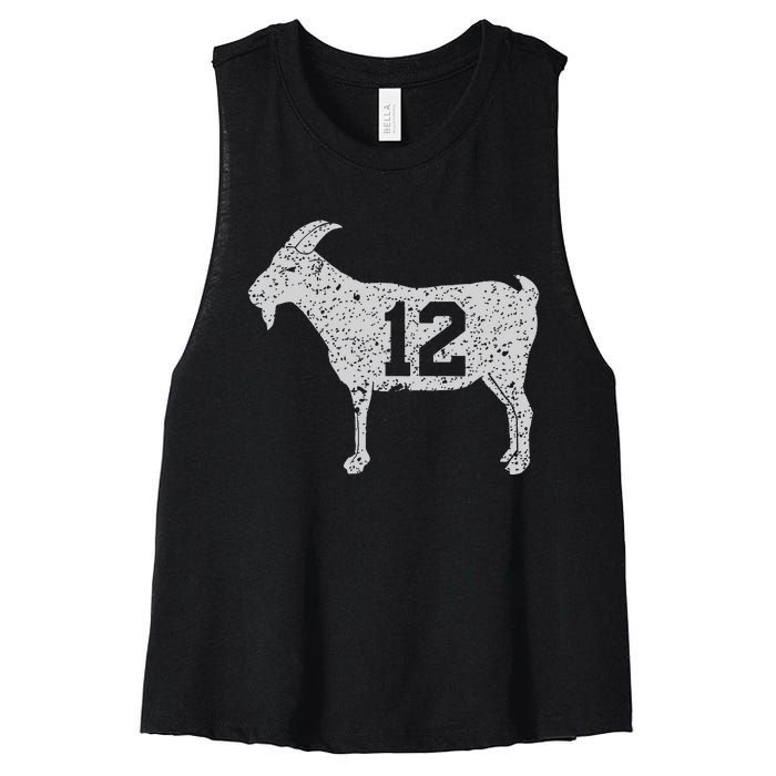 Goat 12 Vintage Women's Racerback Cropped Tank