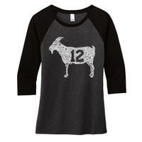 Goat 12 Vintage Women's Tri-Blend 3/4-Sleeve Raglan Shirt