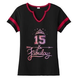 Girl 15 Years Old And Fabulous Girl 15th Birthday Ladies Halftime Notch Neck Tee