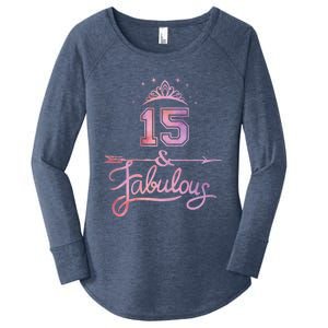 Girl 15 Years Old And Fabulous Girl 15th Birthday Women's Perfect Tri Tunic Long Sleeve Shirt