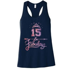 Girl 15 Years Old And Fabulous Girl 15th Birthday Women's Racerback Tank