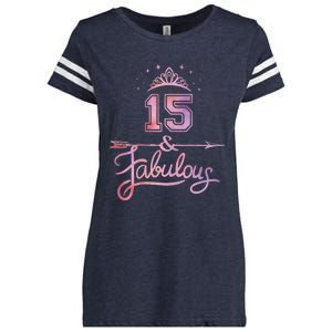 Girl 15 Years Old And Fabulous Girl 15th Birthday Enza Ladies Jersey Football T-Shirt