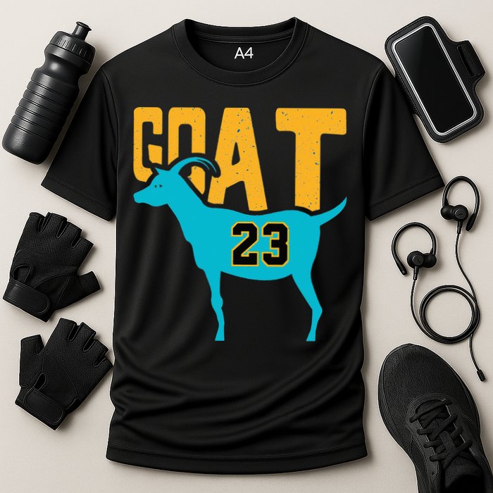 GOAT 23 Air Retro Aqua 5s Matching Cooling Performance Crew T-Shirt