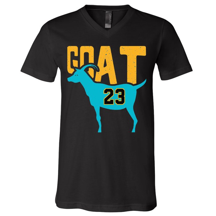 GOAT 23 Air Retro Aqua 5s Matching V-Neck T-Shirt