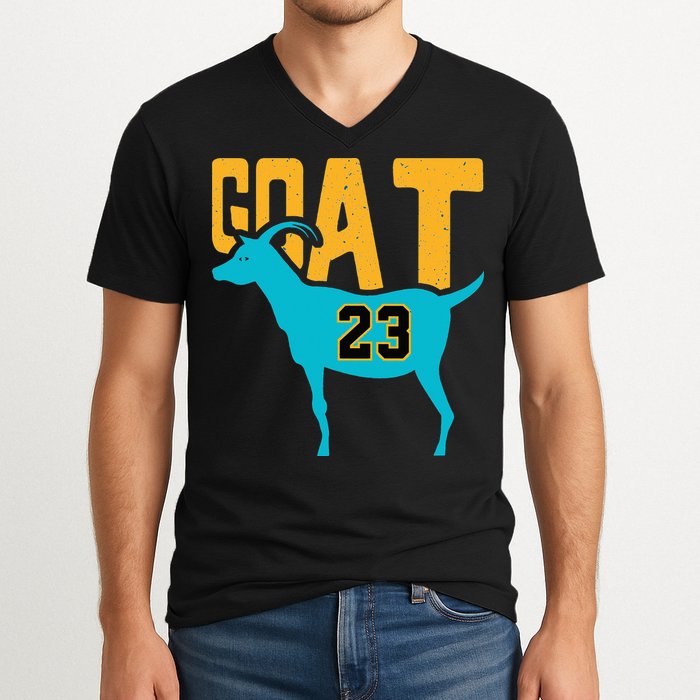 GOAT 23 Air Retro Aqua 5s Matching V-Neck T-Shirt