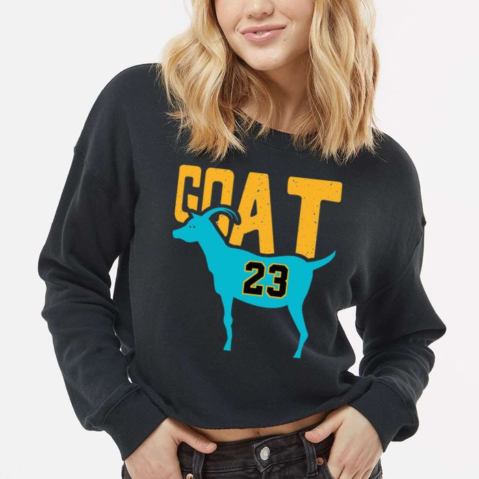 GOAT 23 Air Retro Aqua 5s Matching Cropped Pullover Crew
