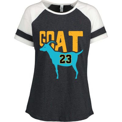 Goat 23 Air Retro Aqua 5s Matching Enza Ladies Jersey Colorblock Tee