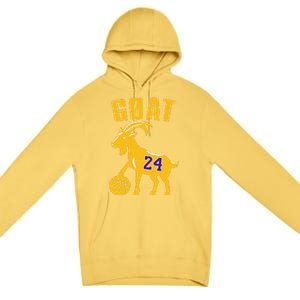 Goat 24 Cute Funny Basketball Premium Pullover Hoodie