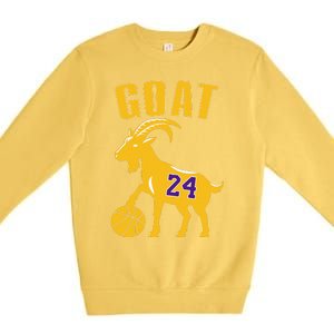 Goat 24 Cute Funny Basketball Premium Crewneck Sweatshirt