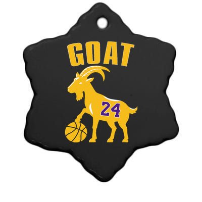 Goat 24 Cute Funny Basketball Ceramic Star Ornament