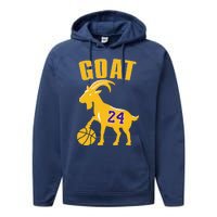 Goat 24 Cute Funny Basketball Performance Fleece Hoodie