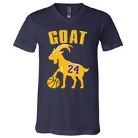 Goat 24 Cute Funny Basketball V-Neck T-Shirt