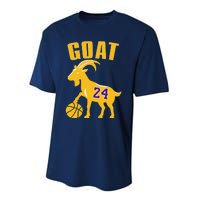 Goat 24 Cute Funny Basketball Performance Sprint T-Shirt