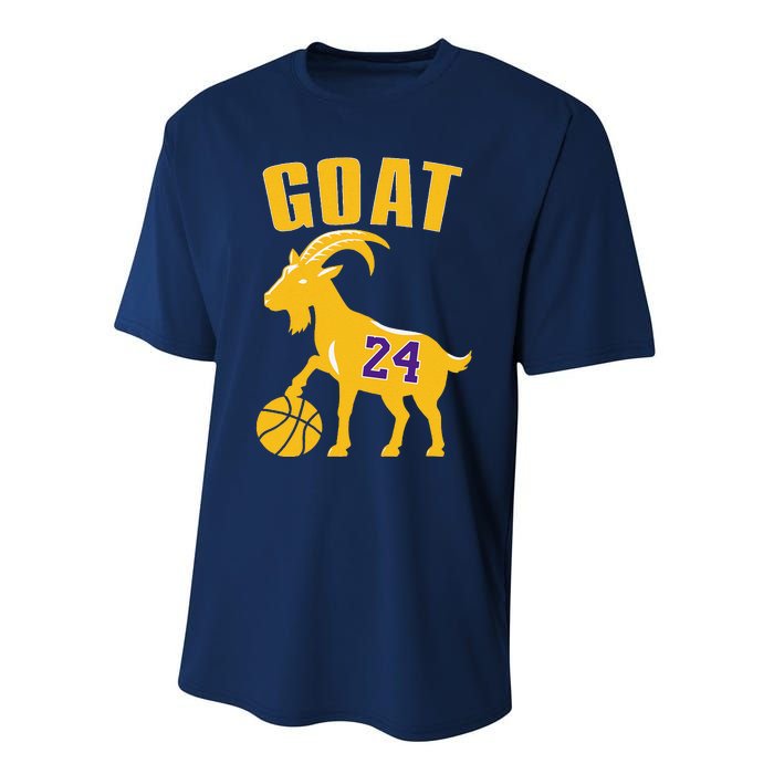 Goat 24 Cute Funny Basketball Performance Sprint T-Shirt