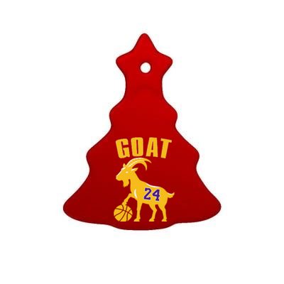 Goat 24 Cute Funny Basketball Ceramic Tree Ornament