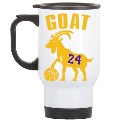 Goat 24 Cute Funny Basketball Stainless Steel Travel Mug