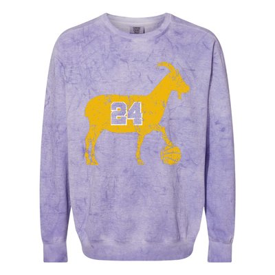 Goat 24 Cute Funny La Basketball Colorblast Crewneck Sweatshirt