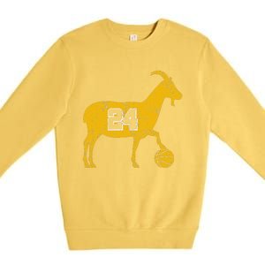 Goat 24 Cute Funny La Basketball Premium Crewneck Sweatshirt