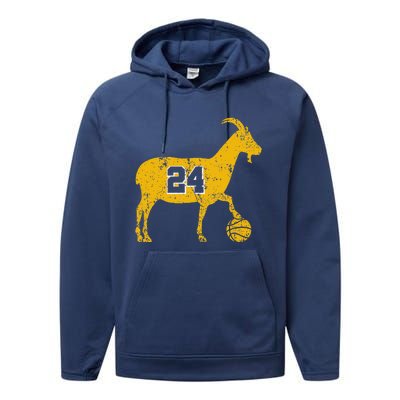 Goat 24 Cute Funny La Basketball Performance Fleece Hoodie