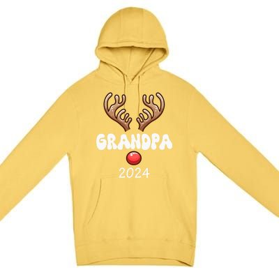 Grandpa 2024 Christmas Reindeer Proud Family Costume Parties Gift Premium Pullover Hoodie