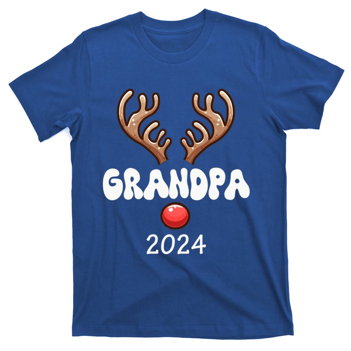 Grandpa 2024 Christmas Reindeer Proud Family Costume Parties Gift T-Shirt